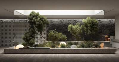 现代植物堆3D模型下载